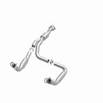 MagnaFlow 52113 oem grade direct-fit catalytic converter, opposite front three-quarter view of the turntable spin