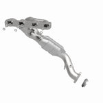 MagnaFlow 452785 carb manifold converter, side view of the turntable spin