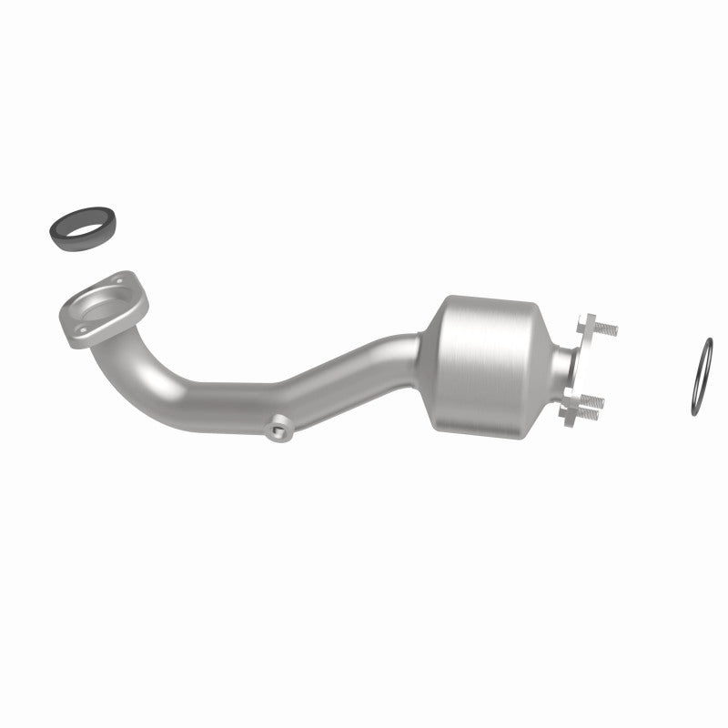 MagnaFlow 21-979 oem grade direct-fit catalytic converter, side view of the turntable spin