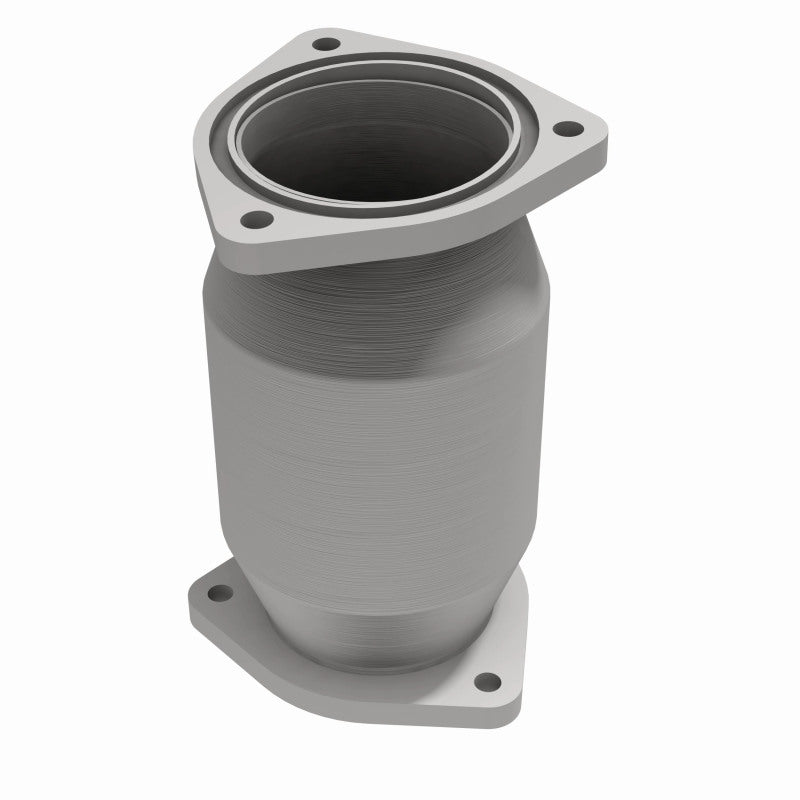 MagnaFlow 49950 oem grade direct-fit catalytic converter, opposite front three-quarter view of the turntable spin