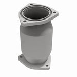 MagnaFlow 49950 oem grade direct-fit catalytic converter, opposite front three-quarter view of the turntable spin