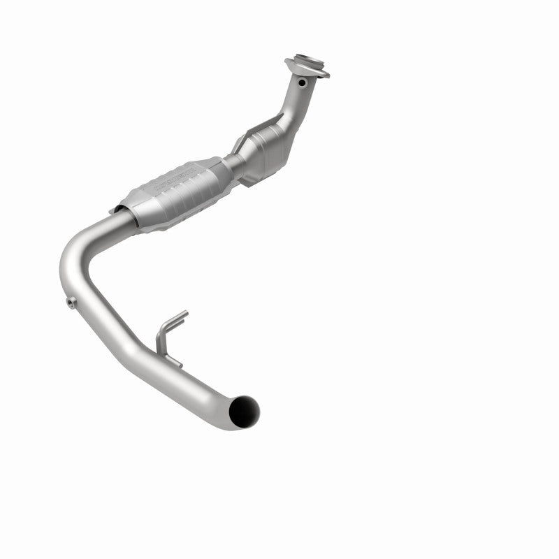 MagnaFlow 447117 carb direct-fit catalytic converter, rear view of the turntable spin