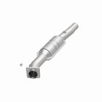 MagnaFlow 51084 oem grade direct-fit catalytic converter, opposite front three-quarter view of the turntable spin