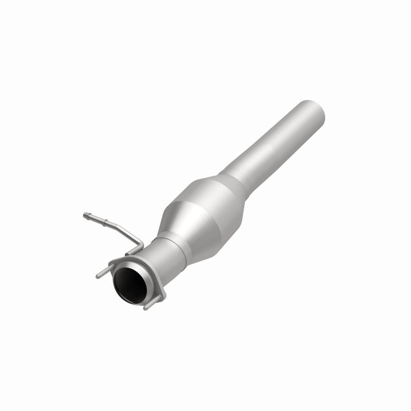 MagnaFlow 60512 oem grade direct-fit catalytic converter, opposite front three-quarter view of the turntable spin