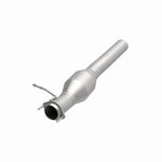 MagnaFlow 60512 oem grade direct-fit catalytic converter, opposite front three-quarter view of the turntable spin