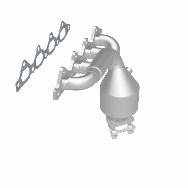 MagnaFlow 50655 hm grade manifold converter, opposite rear three-quarter view of the turntable spin