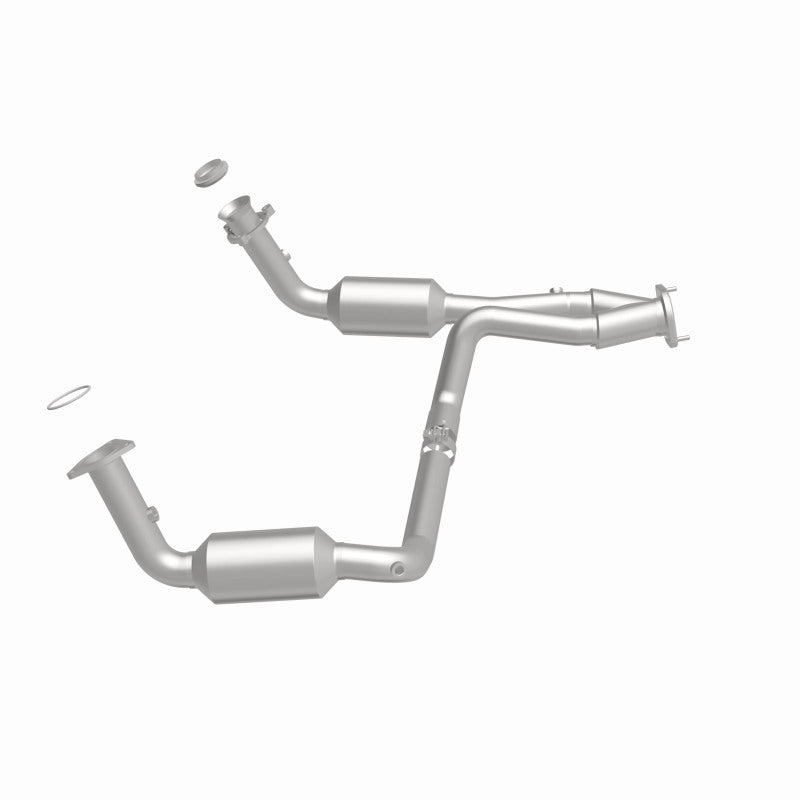 MagnaFlow 4451419 carb direct-fit catalytic converter, side view of the turntable spin
