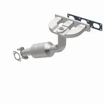 MagnaFlow 452297 carb manifold converter, opposite rear three-quarter view of the turntable spin