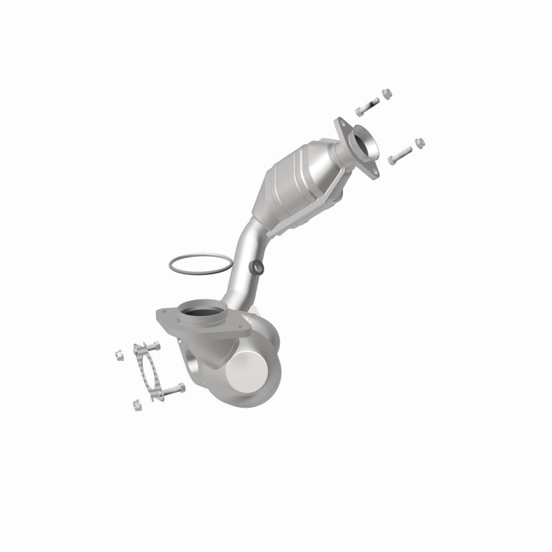 MagnaFlow 25208 hm grade direct-fit catalytic converter, rear view of the turntable spin