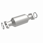 MagnaFlow 338886 carb direct-fit catalytic converter, front three-quarter view of the turntable spin