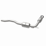 MagnaFlow 23181 hm grade direct-fit catalytic converter, opposite rear three-quarter view of the turntable spin