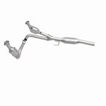 MagnaFlow 93414 hm grade direct-fit catalytic converter, side view of the turntable spin