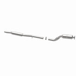 MagnaFlow 52132 oem grade direct-fit catalytic converter, opposite rear three-quarter view of the turntable spin