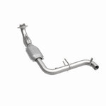 MagnaFlow 93328 hm grade direct-fit catalytic converter, rear three-quarter view of the turntable spin