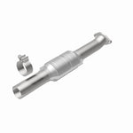 MagnaFlow 52108 oem grade direct-fit catalytic converter, rear view of the turntable spin