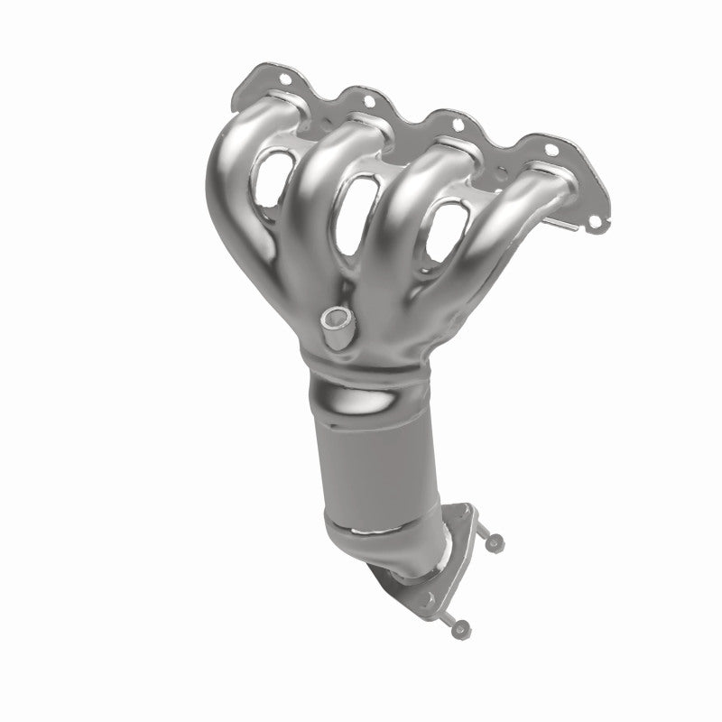 MagnaFlow 5531062 carb manifold converter, opposite front three-quarter view of the turntable spin