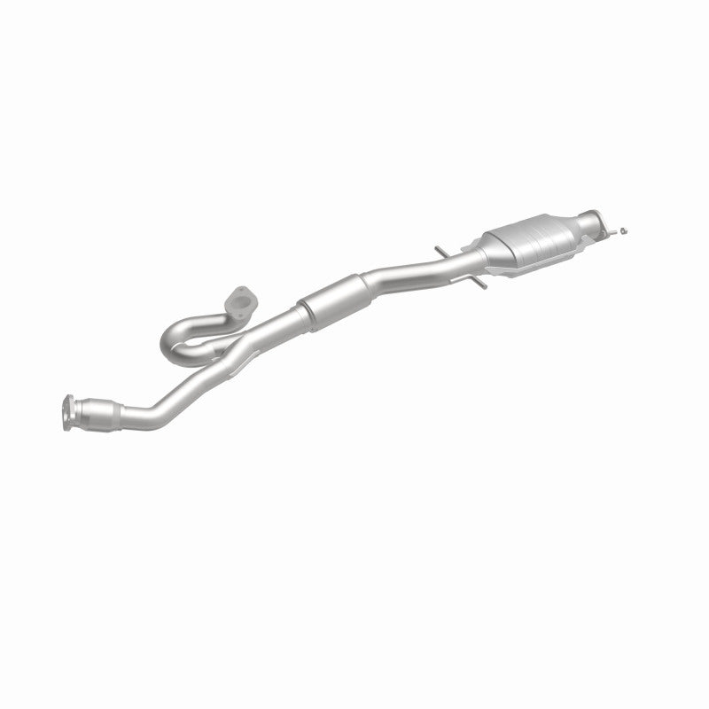 MagnaFlow 52417 oem grade direct-fit catalytic converter, front three-quarter view of the turntable spin