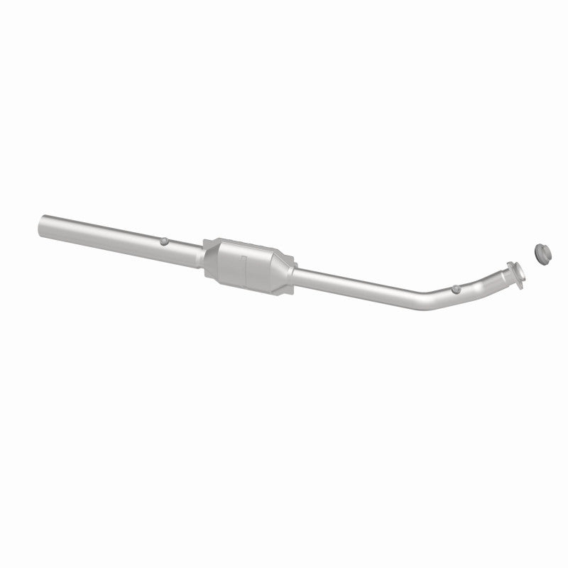 MagnaFlow 93613 hm grade direct-fit catalytic converter, opposite rear three-quarter view of the turntable spin