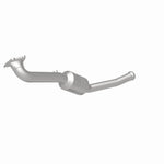 MagnaFlow 5551723 carb direct-fit catalytic converter, rear three-quarter view of the turntable spin