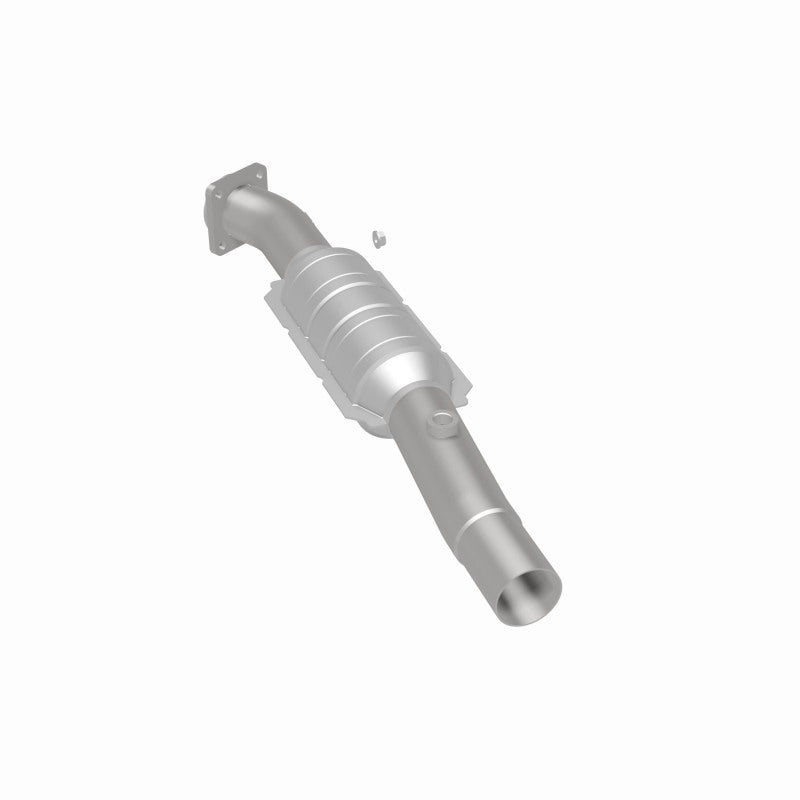 MagnaFlow 51084 oem grade direct-fit catalytic converter, rear three-quarter view of the turntable spin