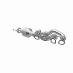 MagnaFlow 49789 oem grade manifold converter, opposite rear three-quarter view of the turntable spin