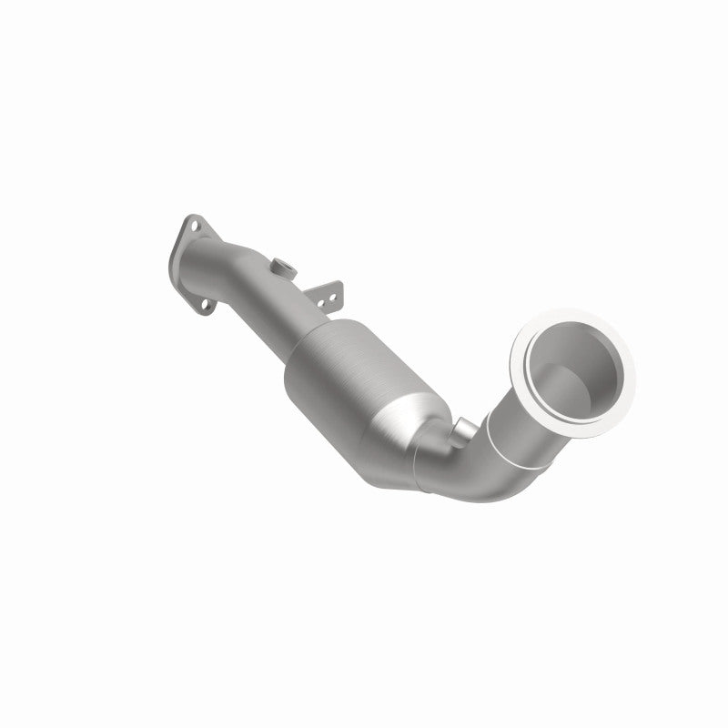 MagnaFlow 5411062 carb direct-fit catalytic converter, front three-quarter view of the turntable spin