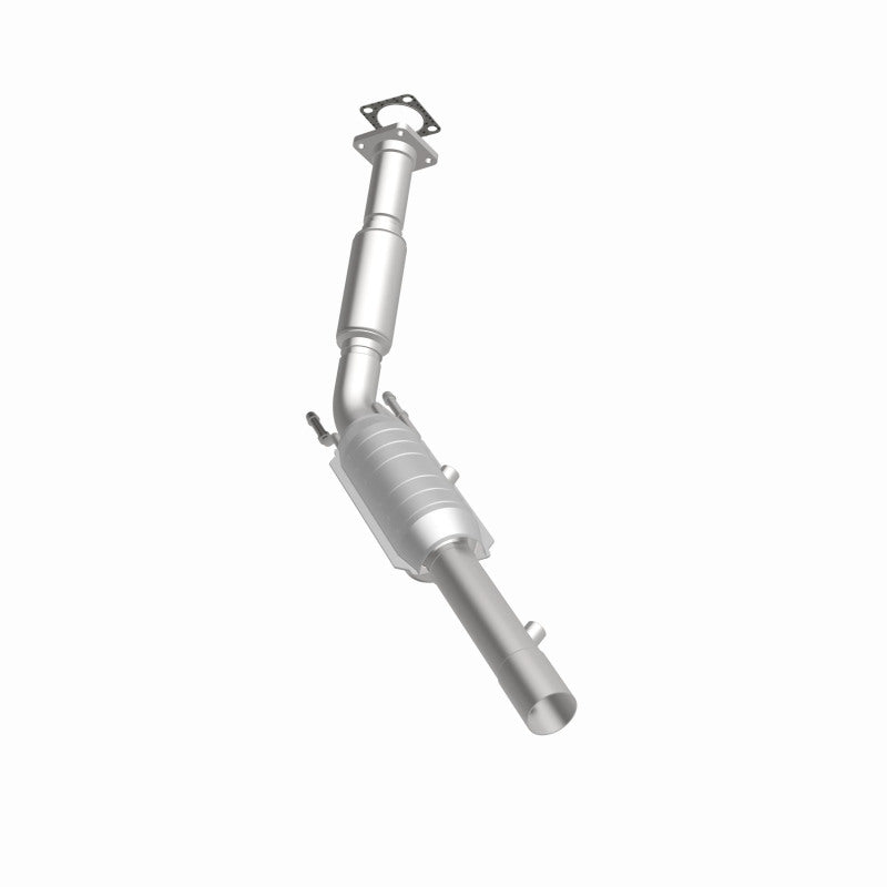 MagnaFlow 49990 oem grade direct-fit catalytic converter, rear three-quarter view of the turntable spin