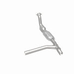 MagnaFlow 93626 hm grade direct-fit catalytic converter, rear three-quarter view of the turntable spin