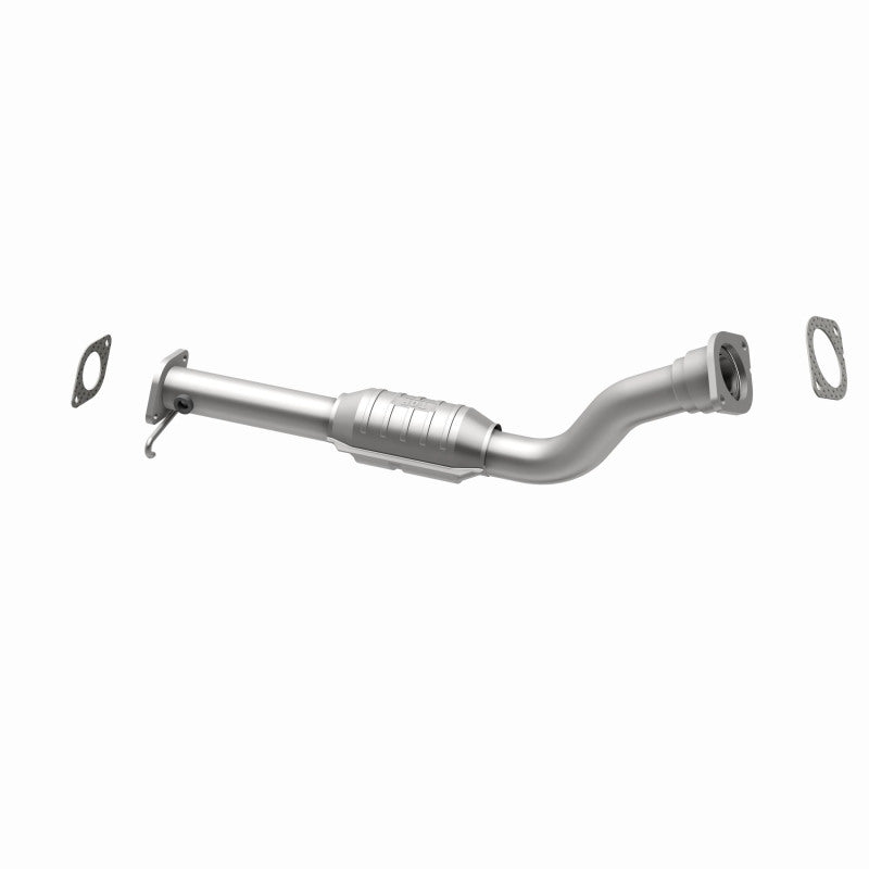MagnaFlow 93177 hm grade direct-fit catalytic converter, opposite rear three-quarter view of the turntable spin