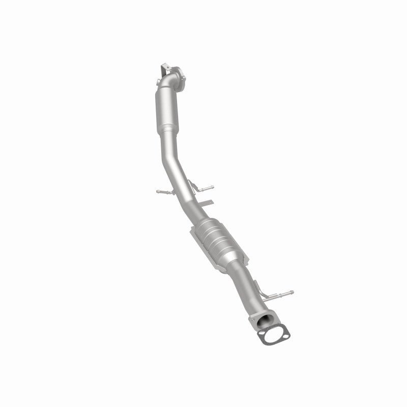 MagnaFlow 49257 oem grade direct-fit catalytic converter, rear three-quarter view of the turntable spin