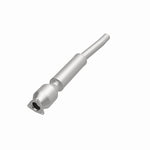 MagnaFlow 24980 hm grade direct-fit catalytic converter, opposite front three-quarter view of the turntable spin