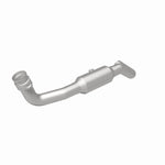 MagnaFlow 5551694 carb direct-fit catalytic converter, rear three-quarter view of the turntable spin