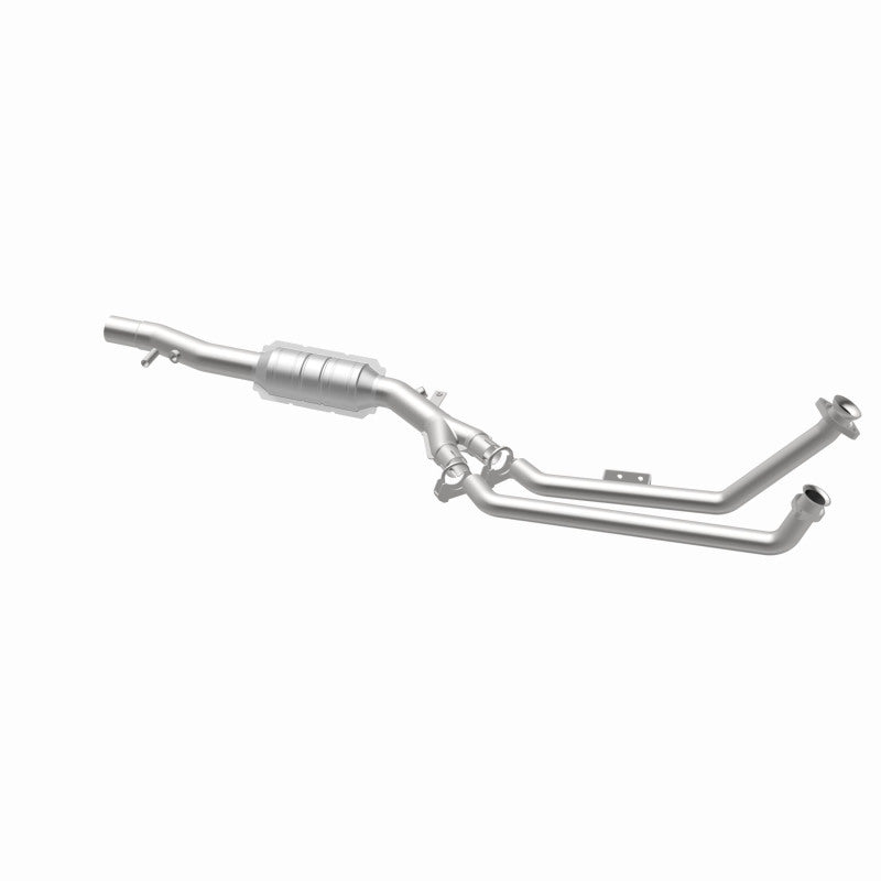 MagnaFlow 24015 hm grade direct-fit catalytic converter, opposite rear three-quarter view of the turntable spin