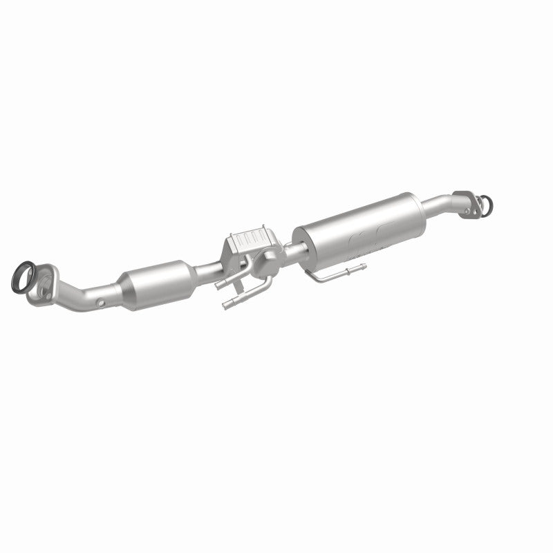 MagnaFlow 280468 oem grade direct-fit catalytic converter, front three-quarter view of the turntable spin