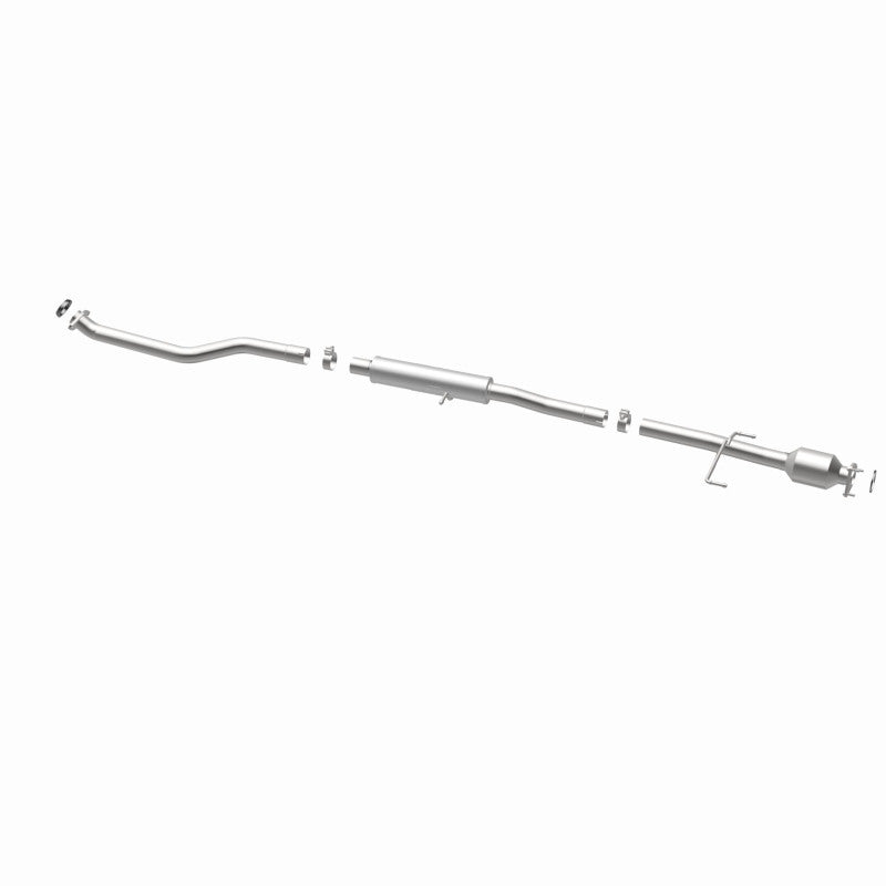 MagnaFlow 52043 oem grade direct-fit catalytic converter, opposite rear three-quarter view of the turntable spin