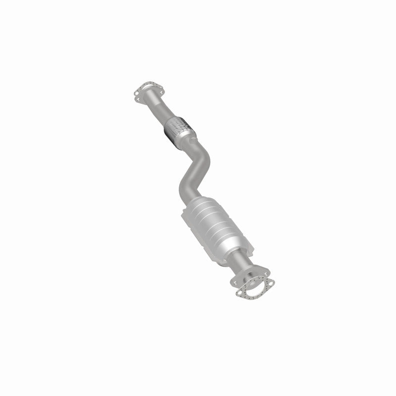 MagnaFlow 49418 oem grade direct-fit catalytic converter, rear three-quarter view of the turntable spin