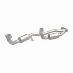 MagnaFlow 23542 hm grade direct-fit catalytic converter, front three-quarter view of the turntable spin