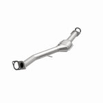 MagnaFlow 24827 hm grade direct-fit catalytic converter, opposite front three-quarter view of the turntable spin