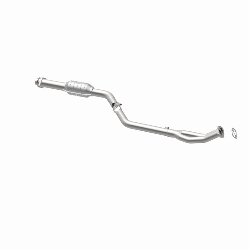 MagnaFlow 23098 hm grade direct-fit catalytic converter, opposite rear three-quarter view of the turntable spin