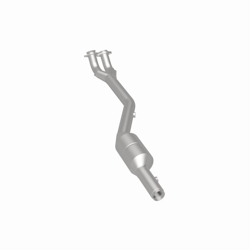 MagnaFlow 51112 oem grade direct-fit catalytic converter, rear three-quarter view of the turntable spin