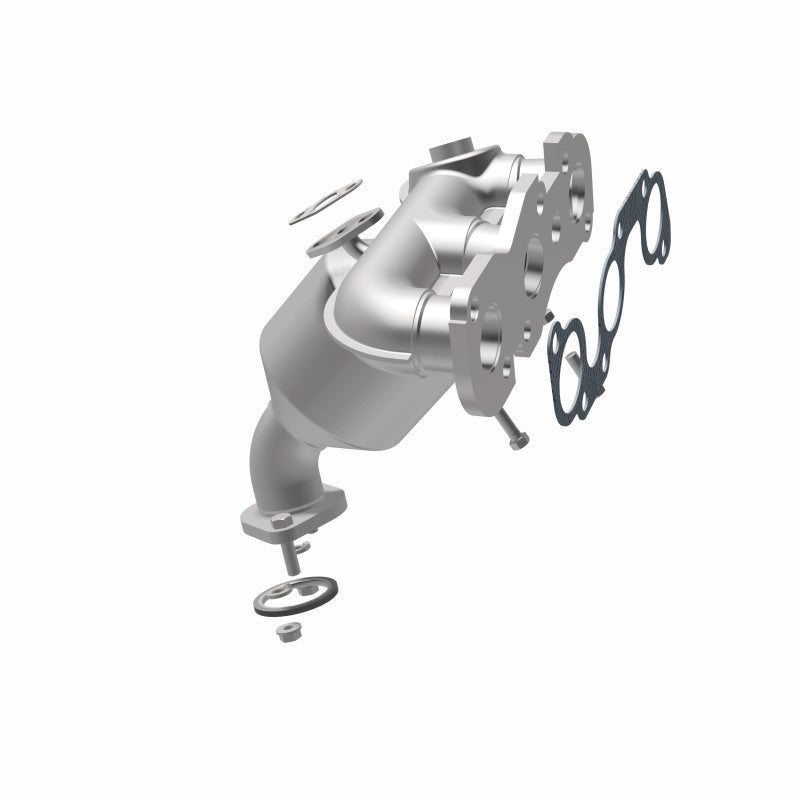 MagnaFlow 50260 hm grade manifold converter, opposite rear three-quarter view of the turntable spin