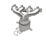 MagnaFlow 50602 hm grade manifold converter, opposite rear three-quarter view of the turntable spin