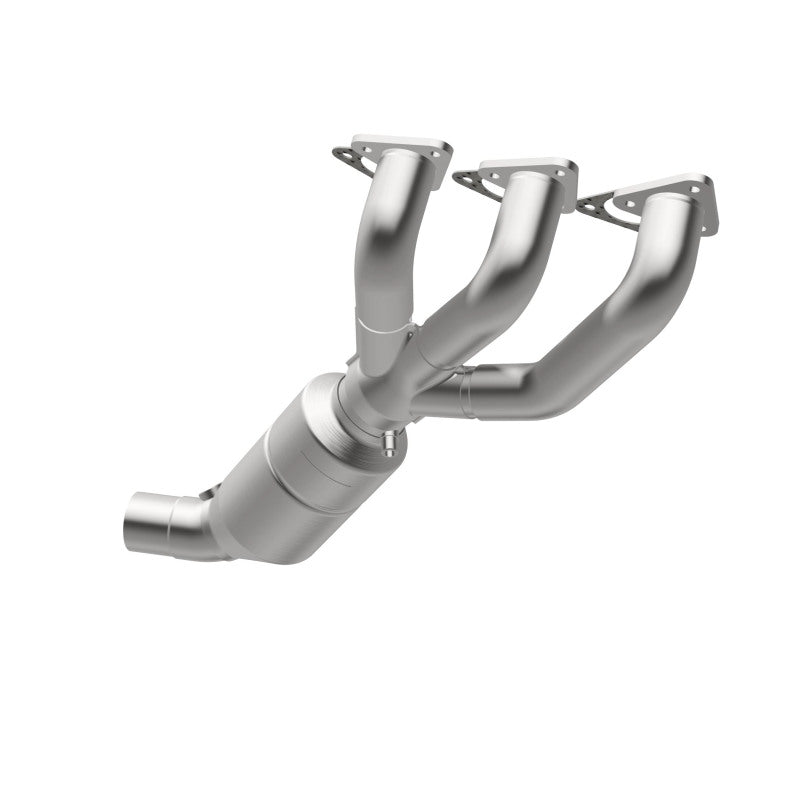 MagnaFlow 50416 hm grade manifold converter, opposite rear three-quarter view of the turntable spin