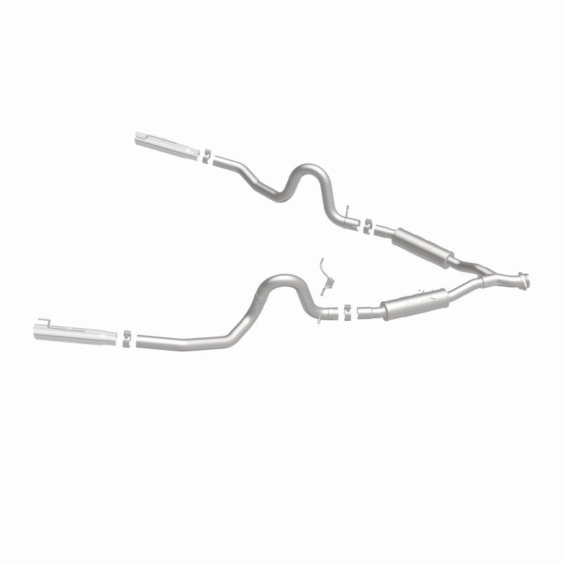 MagnaFlow 15717 street series cat-back exhaust, side view of the turntable spin