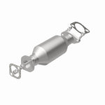 MagnaFlow 5561823 carb direct-fit catalytic converter, rear view of the turntable spin