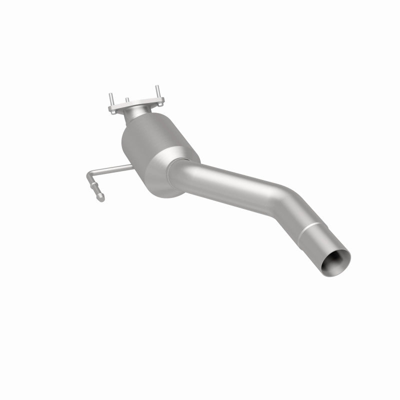 MagnaFlow 24185 hm grade direct-fit catalytic converter, rear three-quarter view of the turntable spin