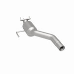 MagnaFlow 24185 hm grade direct-fit catalytic converter, rear three-quarter view of the turntable spin