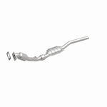 MagnaFlow 49913 oem grade direct-fit catalytic converter, front three-quarter view of the turntable spin