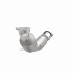 MagnaFlow 5411050 carb direct-fit catalytic converter, opposite front three-quarter view of the turntable spin
