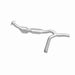 MagnaFlow 49622 oem grade direct-fit catalytic converter, side view of the turntable spin